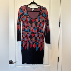 Knee-length sweater dress